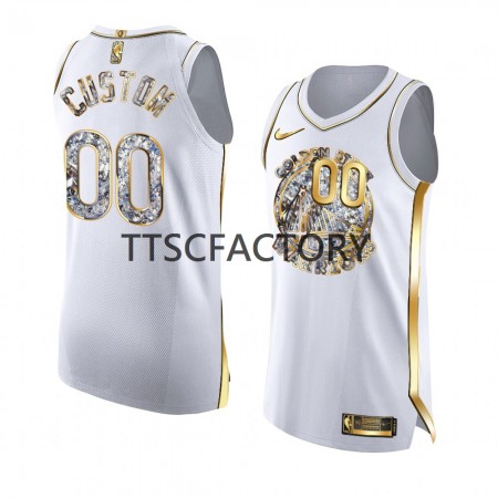 Maglia NBA Golden State Warriors Personalizzate Nike 2022 Golden Diamond Edition Bianco Swingman - Uomo